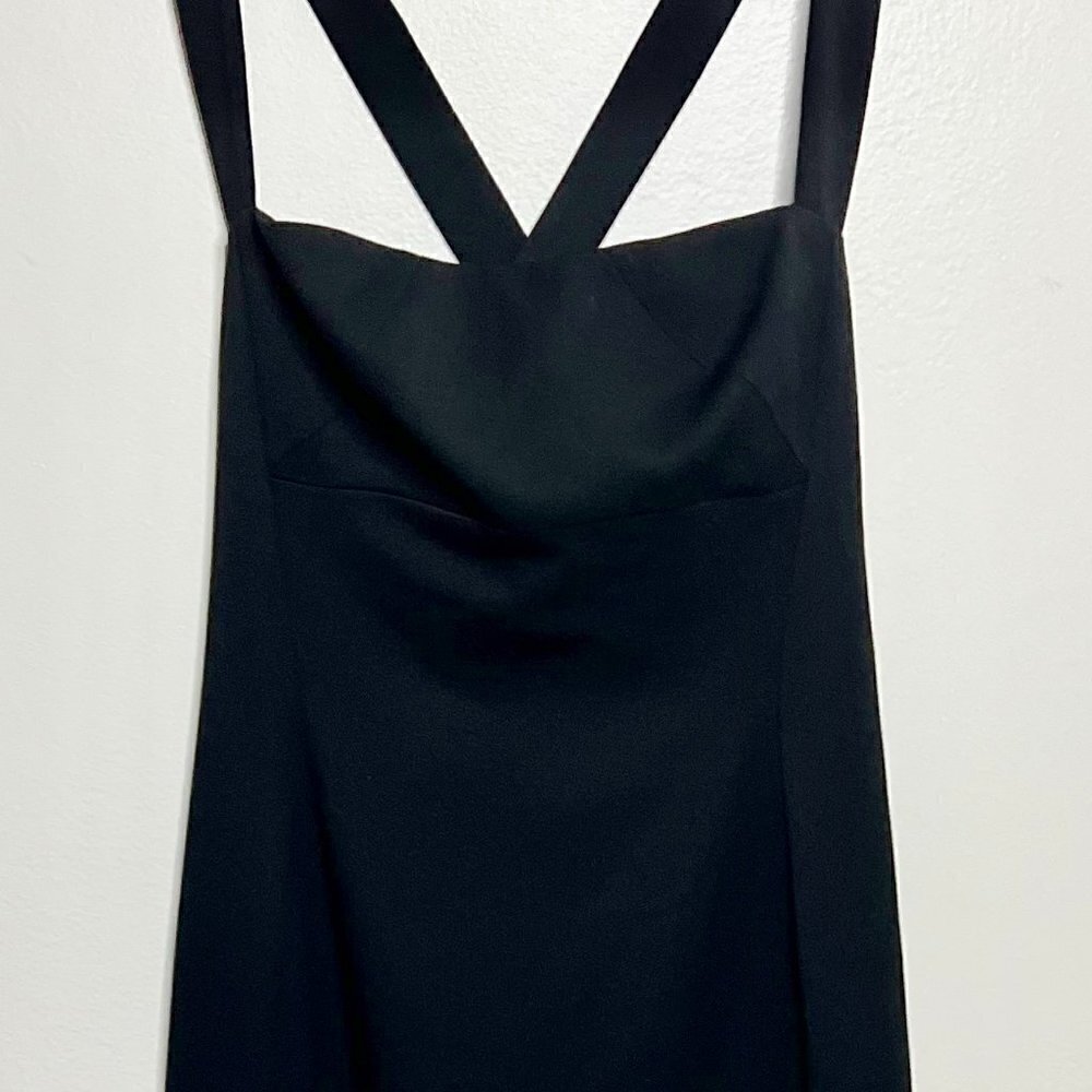Black Halo Jackie ) Black Sheath Dress Career Lined Size S